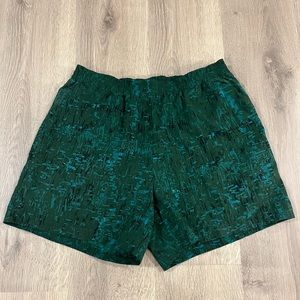 Outdoor Voices Rec Shorts Green Fleck Printed Lined 5” Inseam Men’s